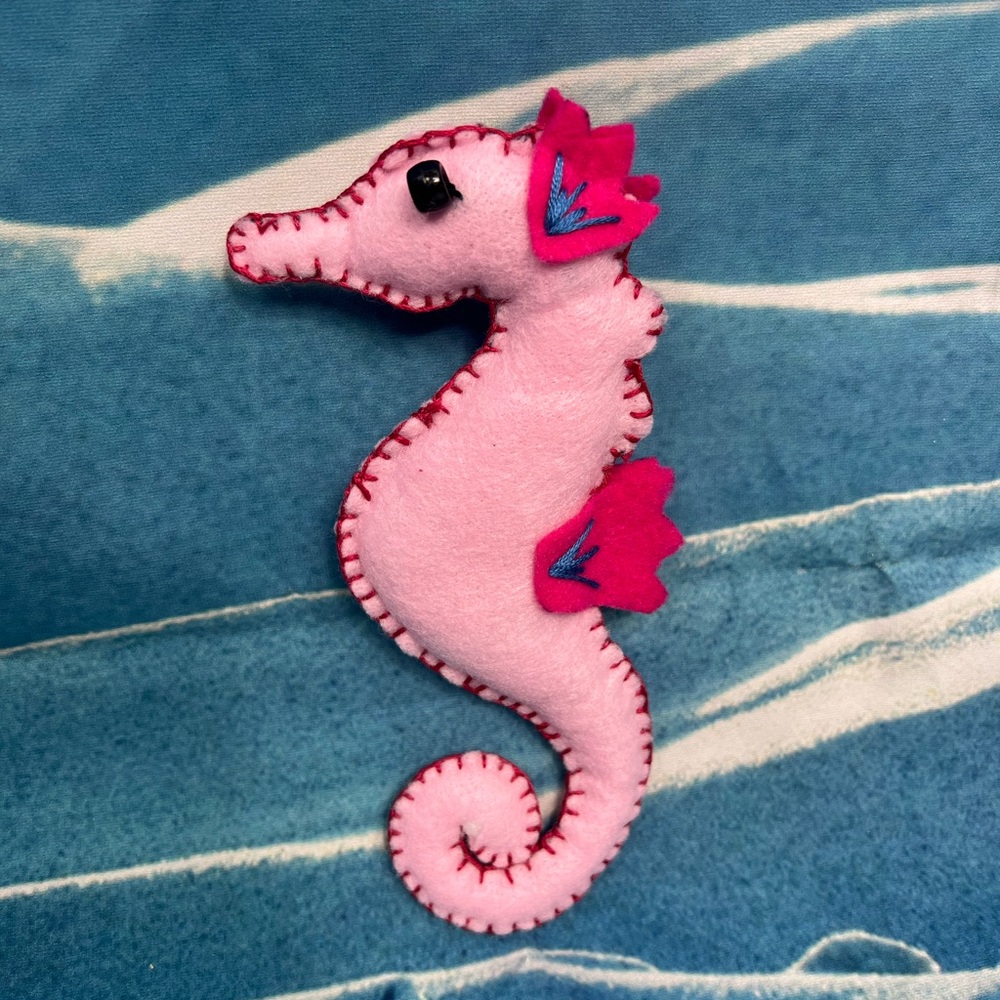Felt Seahorse Plush Handmade (discounted)